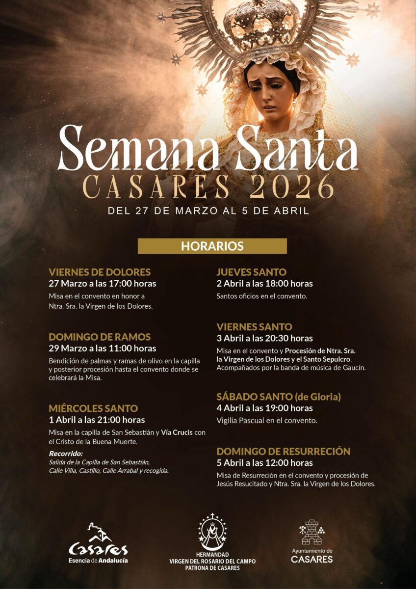 Casares celebra su Semana Santa 2026 con procesiones en el casco histórico y en Secadero