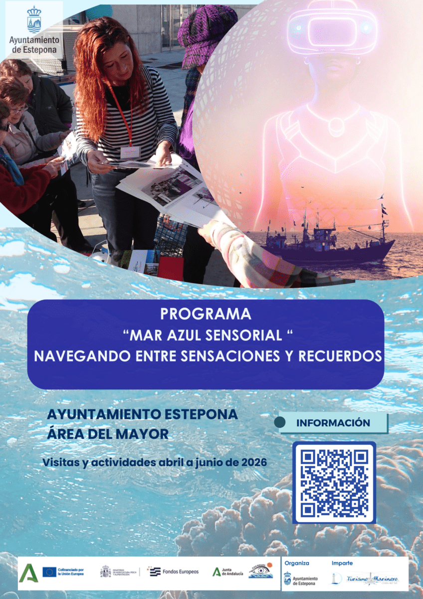 Seis jornadas en el puerto y con gafas de realidad virtual: el programa 'Mar Azul Sensorial' de Estepona atenderá a 150 mayores entre abril y junio